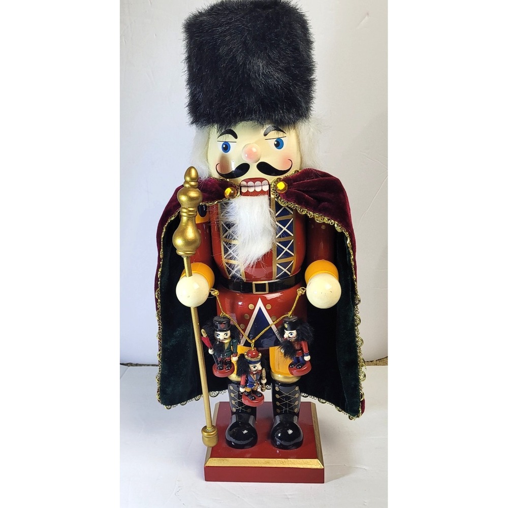 Vintage Nutcracker Christmas Red Green Glitter Hat‎ Opens Holiday Decor